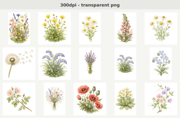 Download 15 Wildflower PNG Bundle - Bundle Collection