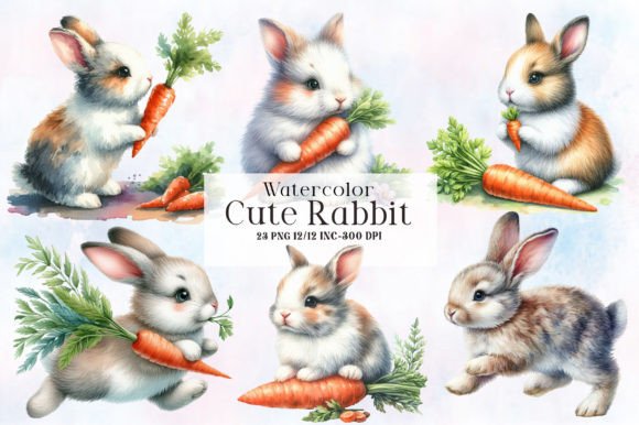 Download Cute Rabbit Clipart Bundle - Bundle Collection
