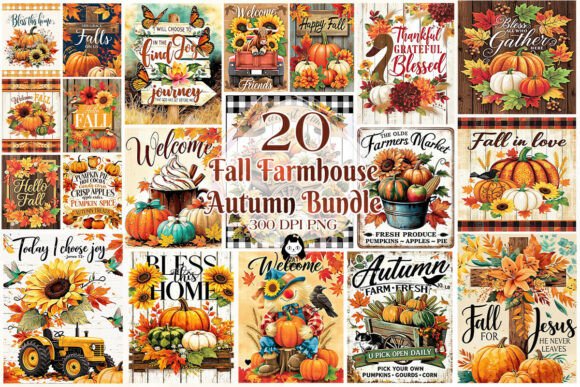Download Autumn Fall Farmhouse Clipart Bundle - Bundle Collection