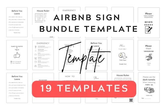 Download Airbnb Sign Bundle Templates - Volume 1 - Bundle Collection