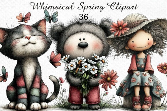 Download Whimsical Spring Clipart Png Bundle - Bundle Collection