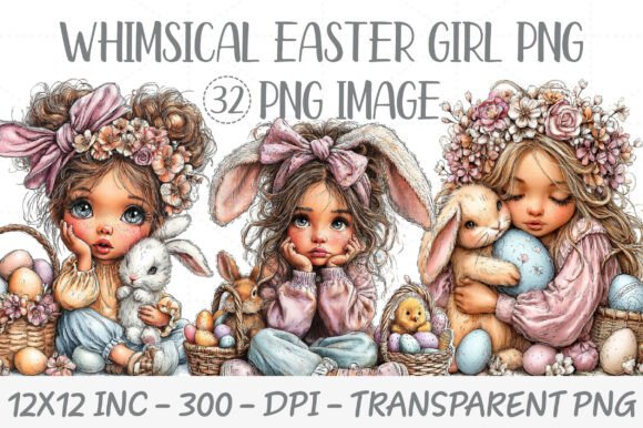 Download Whimsical Easter Girl PNG Clipart Bundle - Bundle Collection