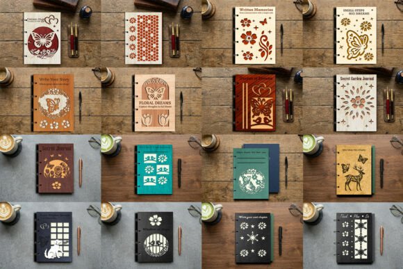 Download Laser Cut Wood Notebook Cover SVG Bundle - Bundle Collection