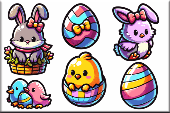 Download Cute Easter Illustrations Bundle PNG SVG - Bundle Collection