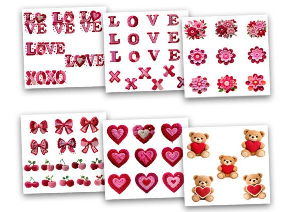 Download Valentine's Day Faux Crochet PNG Bundle - Bundle Collection