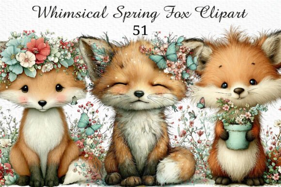 Download Whimsical Spring Fox Png Clipart Bundle - Bundle Collection