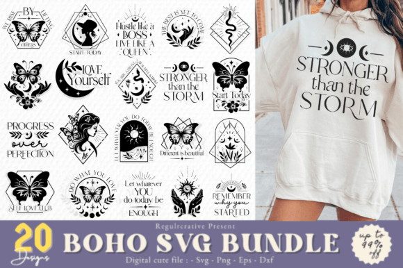 Download Boho Svg Bundle,floral Moon Svg - Bundle Collection