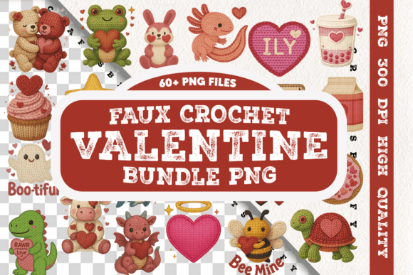 Download Faux Crochet Valentine PNG Bundle - Bundle Collection