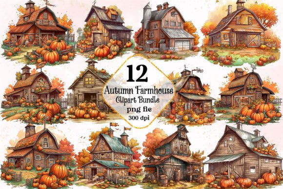 Download Autumn Farmhouse Clipart Bundle - Bundle Collection
