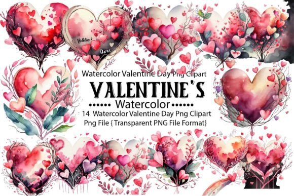 Download Watercolor Valentine Day PNG Bundle - Bundle Collection