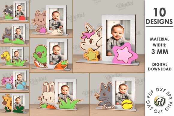 Download 3D Childrens Photo Frame Lasercut Bundle - Bundle Collection