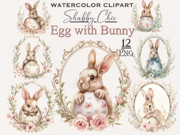 Download Shabby Chic Easter Bunny Egg PNG Bundle - Bundle Collection