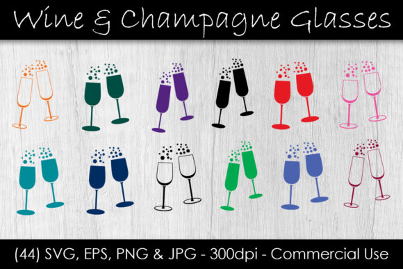 Download Wine &amp; Champagne Glass Bundle - Bundle Collection