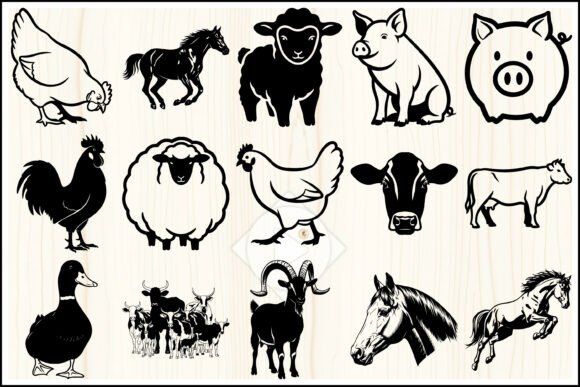 Download Farm Animal Silhouette SVG Bundle - Bundle Collection