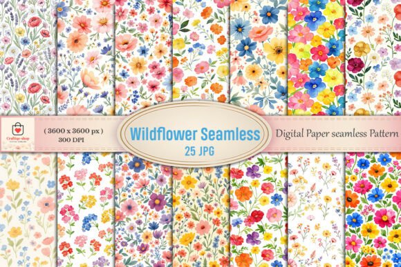 Download Wildflower Floral Digital Papers Bundle - Bundle Collection