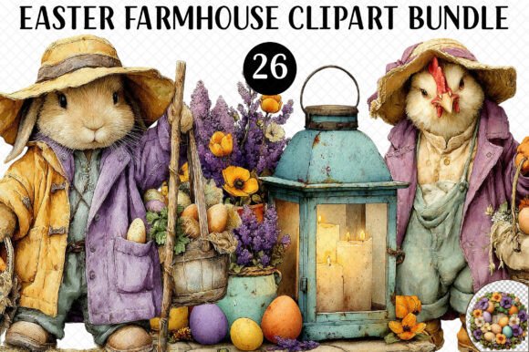 Download Easter Farmhouse Clipart Bundle - Bundle Collection