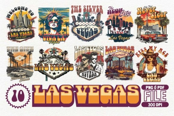 Download Las Vegas T-shirt Design Bundle - Bundle Collection