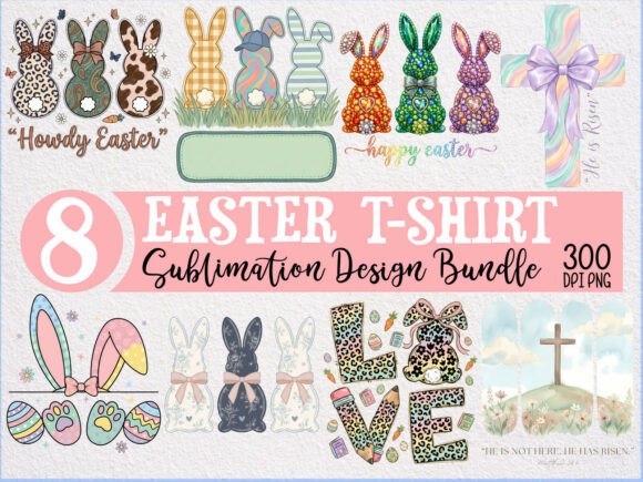 Download 8 Easter Bunny Sublimation Design Bundle - Bundle Collection