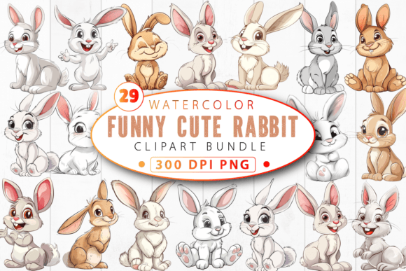 Download Funny Cute Rabbit Clipart Bundle - Bundle Collection