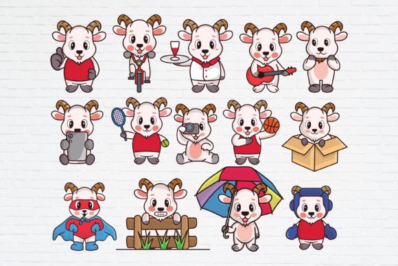 Download Cute Chibi Goat Lamb SVG PNG Bundle - Bundle Collection