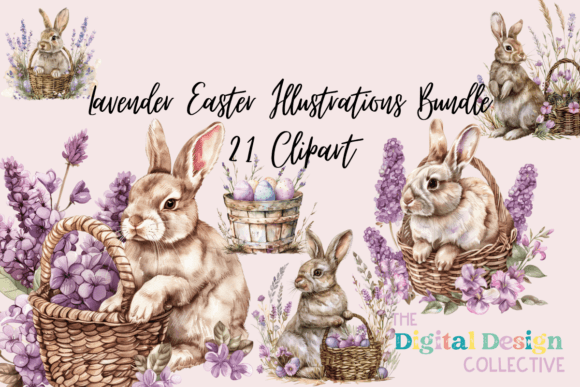 Download Lavender Easter Illustrations Bundle - Bundle Collection