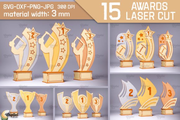 Download Award Bundle Laser Cut. Wood Trophy SVG - Bundle Collection