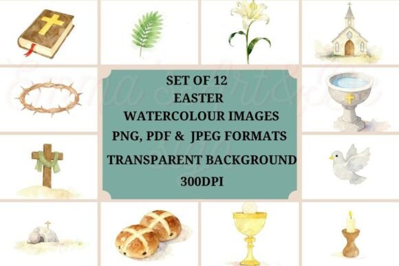 Download Watercolor Religious Easter Bundle - Bundle Collection