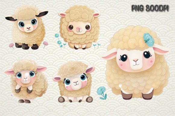 Download Watercolor Cute Sheep Clipart Bundle - Bundle Collection