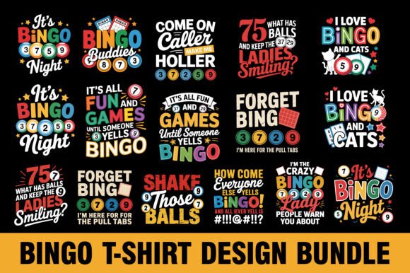 Download Bingo T-Shirt Design Bundle - Bundle Collection