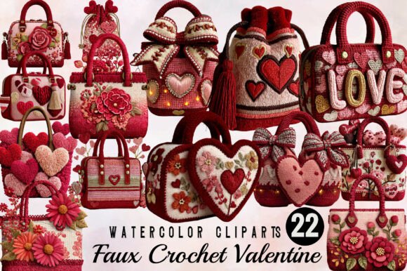 Download Faux Crochet Valentine Png Bundle - Bundle Collection