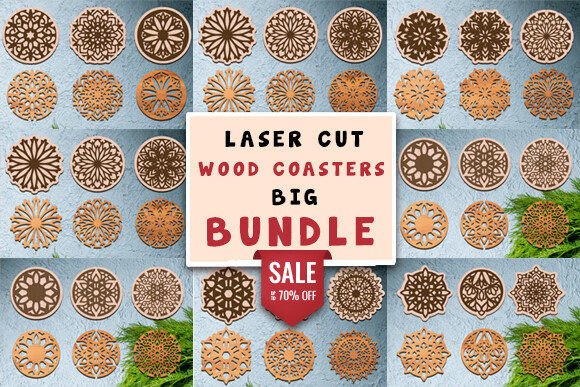 Download Laser Cut Wood Coasters SVG Bundle - Bundle Collection