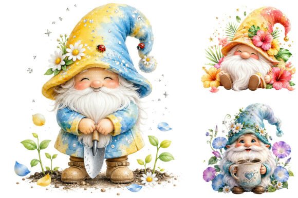 Download Watercolor Spring Gnome Clipart Bundle - Bundle Collection