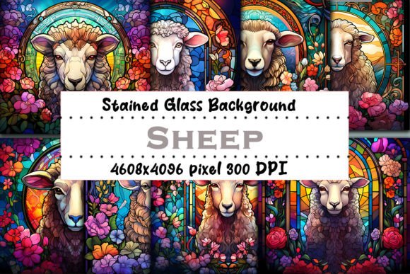 Download Sheep Stained Glass Background Bundle - Bundle Collection