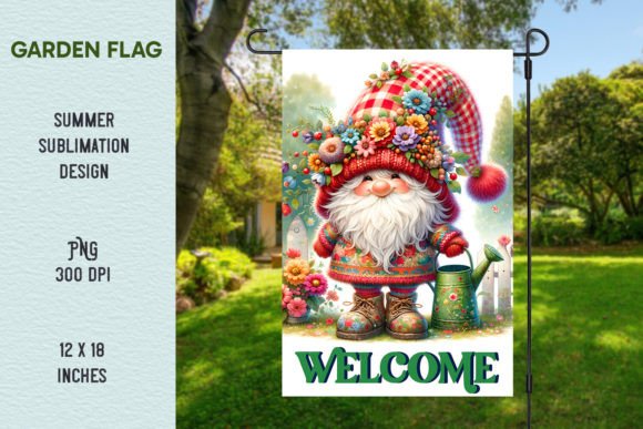 Download Garden Flag Gnome, Summer Garden Flag - Premium Resources