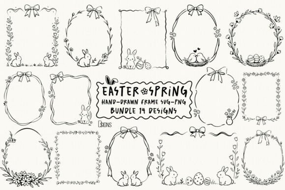 Download Easter Frame Svg Spring Line Art Bundle - Bundle Collection