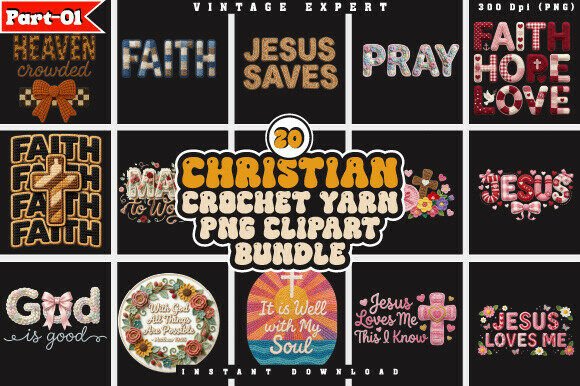 Download Christian Faux Crochet Yarn PNG Bundle - Bundle Collection