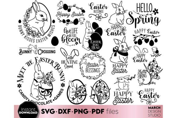 Download Spring and Easter Bundle with Bunny SVG - Bundle Collection