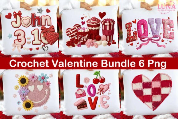 Download Faux Yarn Crochet Valentine Bundle 6 Png - Bundle Collection