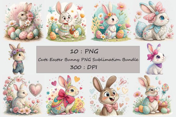 Download Cute Easter Bunny PNG Sublimation Bundle - Bundle Collection