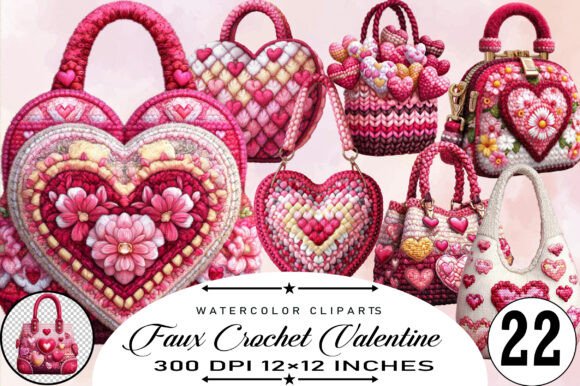 Download Faux Crochet Valentine Png Bundle - Bundle Collection